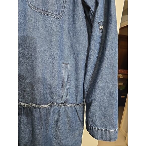 Denim Shirt Flare Bottom Dress XL Western Line Dance Never Worn - Picture 3 of 7